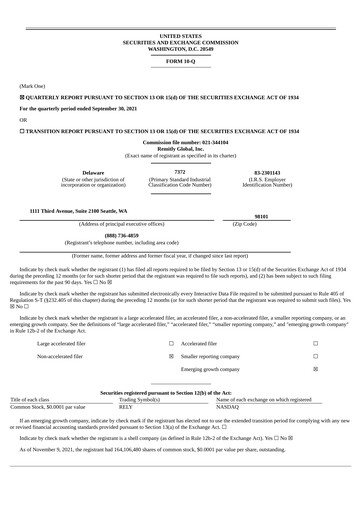 Miniature Remitly Rapport trimestriel 2021-q3
