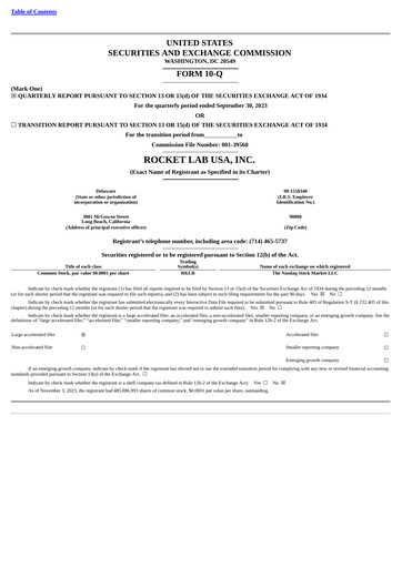 Thumbnail Rocket Lab Quarterly Report 2023-q3