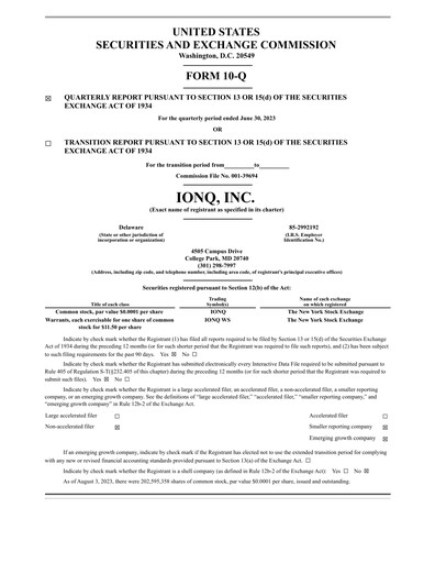 Thumbnail IonQ Quarterly Report 2023-q2