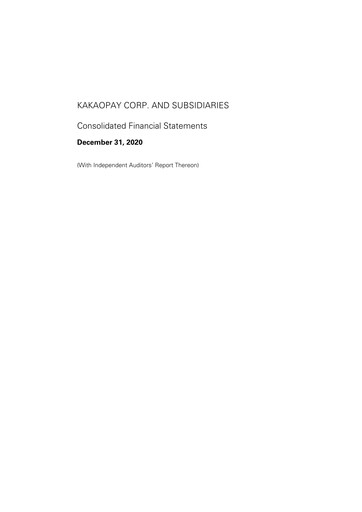 Thumbnail Kakao Pay Financial Statement 2020