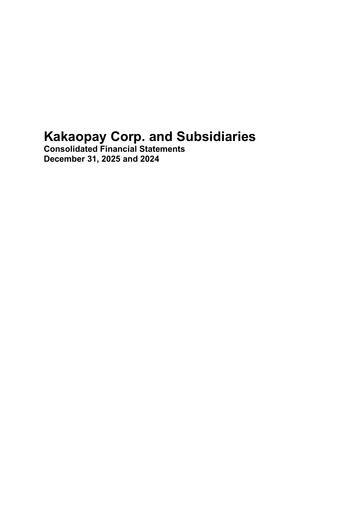 Thumbnail Kakao Pay Financial Statement 2024-2025