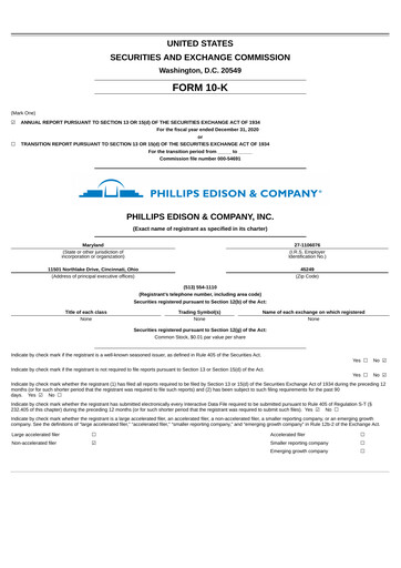 Vorschaubild Phillips Edison & Company Jahresbericht 2020