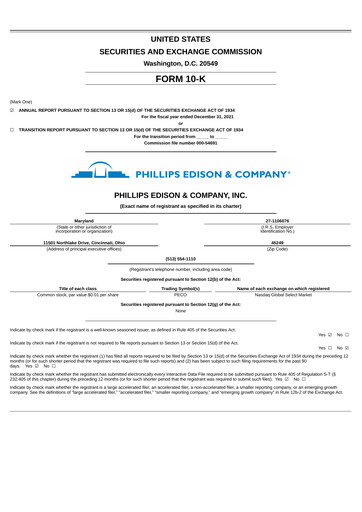 Vorschaubild Phillips Edison & Company Jahresbericht 2021