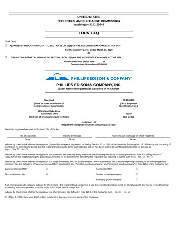 Miniature Phillips Edison & Company Rapport trimestriel 2020-q1