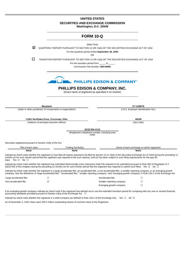 Miniature Phillips Edison & Company Rapport trimestriel 2020-q3
