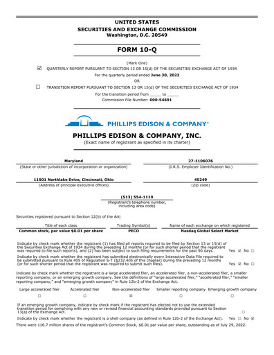 Miniature Phillips Edison & Company Rapport trimestriel 2022-q2