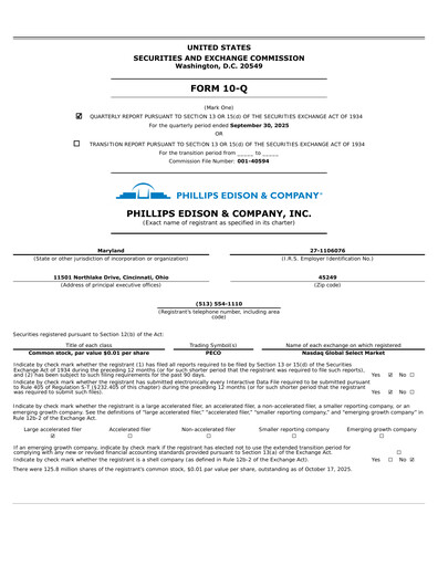 Miniature Phillips Edison & Company Rapport trimestriel 2025-q3