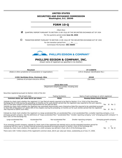 Miniature Phillips Edison & Company Rapport trimestriel 2026-q2