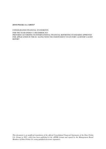 Vorschaubild Dino Polska Finanzmitteilung 2021