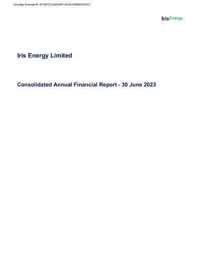 Thumbnail IREN (Iris Energy) Annual Report fy2023