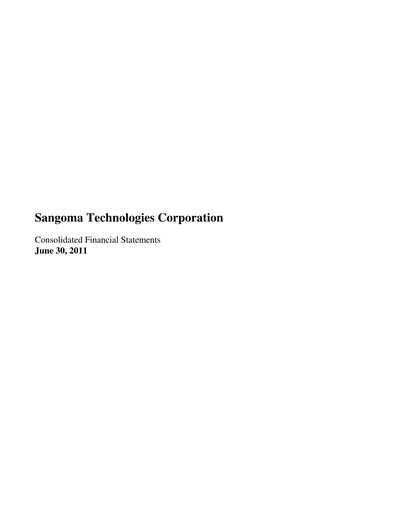 Thumbnail Sangoma Technologies Financial Statement fy2011