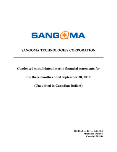 Vorschaubild Sangoma Technologies Quartalsbericht fy2020-q1