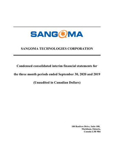Vorschaubild Sangoma Technologies Quartalsbericht fy2021-q1