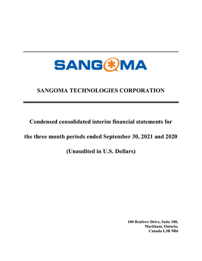 Vorschaubild Sangoma Technologies Quartalsbericht fy2022-q1