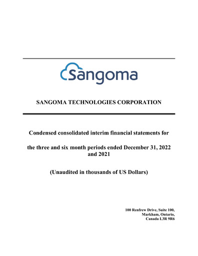 Vorschaubild Sangoma Technologies Quartalsbericht fy2023-q2