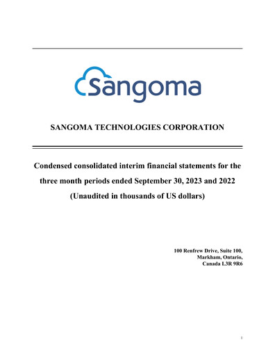 Vorschaubild Sangoma Technologies Quartalsbericht fy2024-q1