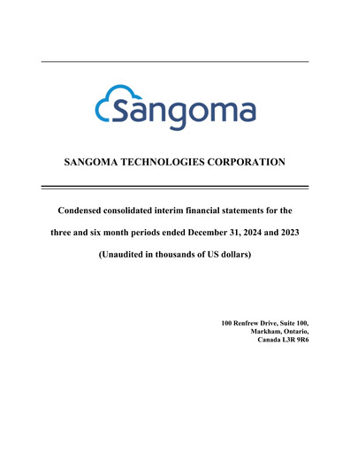 Vorschaubild Sangoma Technologies Quartalsbericht fy2025-q2