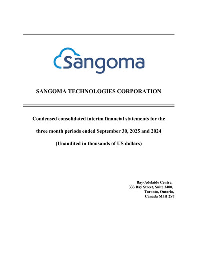 Vorschaubild Sangoma Technologies Quartalsbericht fy2026-q1