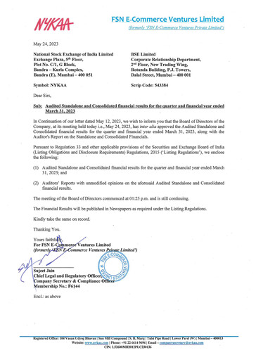 Thumbnail Nykaa Financial Statement 2022-2023