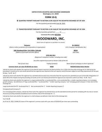 Thumbnail Woodward Quarterly Report 2025-q3