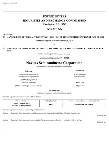 Thumbnail Navitas Semiconductor Annual Report 2024
