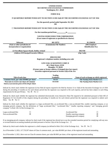 Thumbnail Navitas Semiconductor Quarterly Report 2021-q3