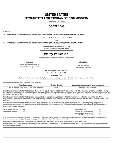 Thumbnail Warby Parker Quarterly Report 2023-q2