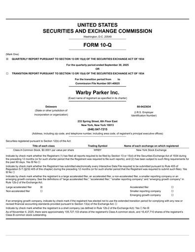 Thumbnail Warby Parker Quarterly Report 2025-q3