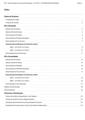 Miniature Companhia Siderúrgica Nacional
 Bilan financier 2014