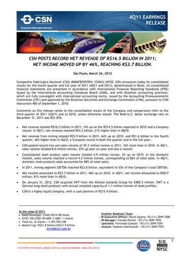 Thumbnail Companhia Siderúrgica Nacional
 Quarterly Report 2011-q4