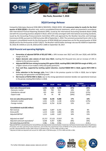 Thumbnail Companhia Siderúrgica Nacional
 Quarterly Report 2018-q3