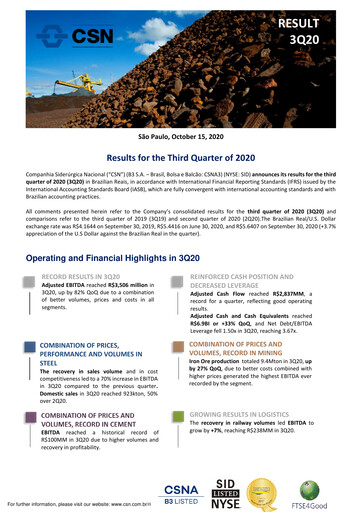 Thumbnail Companhia Siderúrgica Nacional
 Quarterly Report 2020-q3