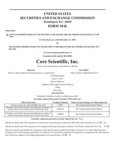 Vorschaubild Core Scientific Jahresbericht 2025
