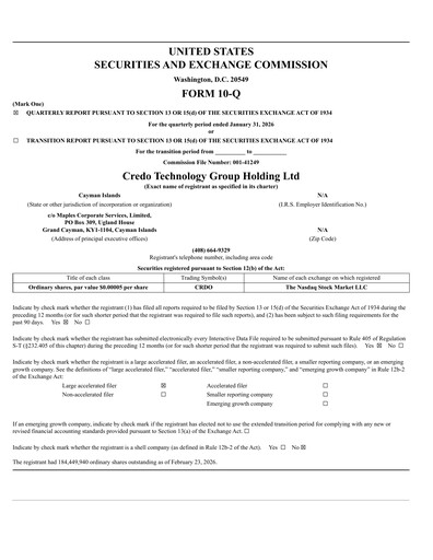 Miniature Credo Technology Rapport trimestriel 2026-q3