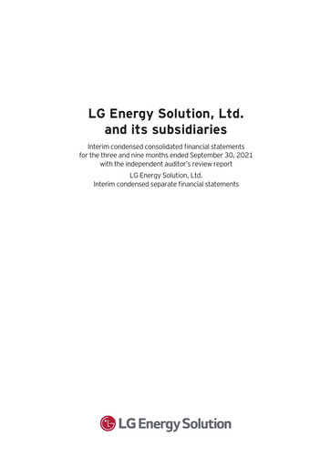 Thumbnail LG Energy Solution Financial Statement 2021-9m