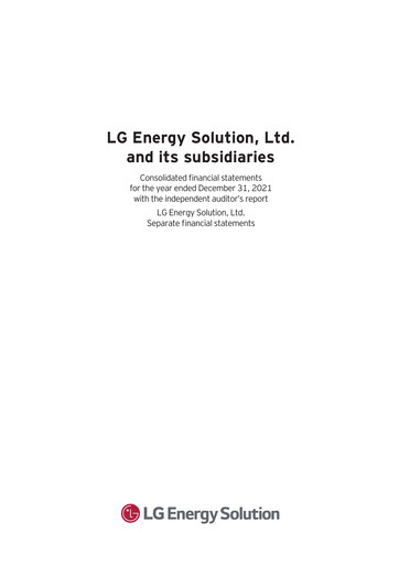 Thumbnail LG Energy Solution Financial Statement 2021