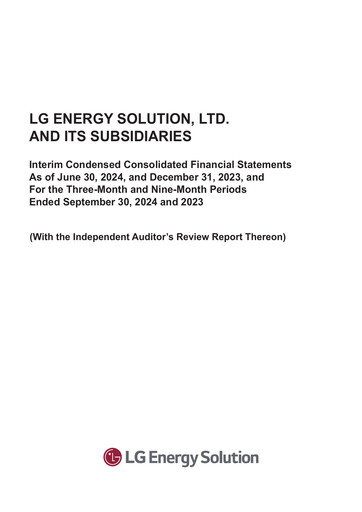 Thumbnail LG Energy Solution Financial Statement 2024-9m