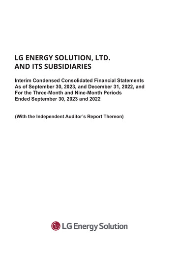 Thumbnail LG Energy Solution Quarterly Report 2023-q3