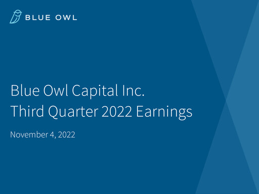 Thumbnail Blue Owl Capital Quarterly Report 2022-q3