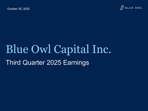 Thumbnail Blue Owl Capital Quarterly Report 2025-q3