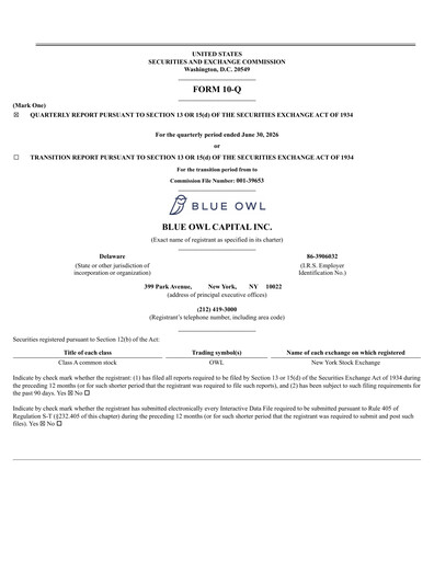 Vorschaubild Blue Owl Capital Quartalsbericht 2026-q2