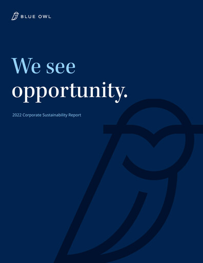 Thumbnail Blue Owl Capital Sustainability Report 2022
