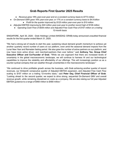 Thumbnail Grab Holdings Quarterly Report 2025-q1