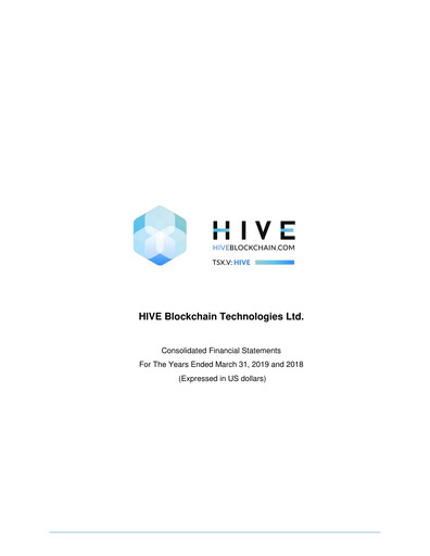 Thumbnail HIVE Digital Technologies Financial Statement fy2019