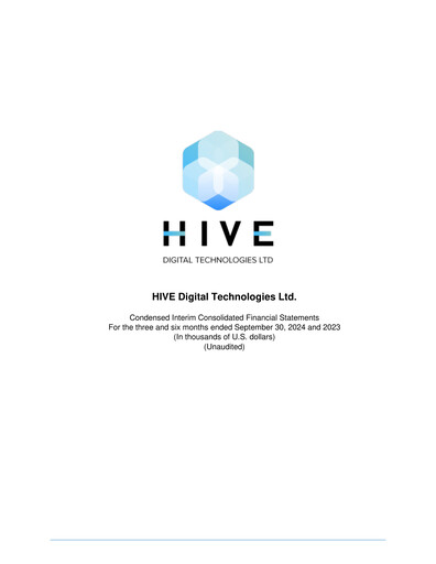 Thumbnail HIVE Digital Technologies Quarterly Report 2024-q2