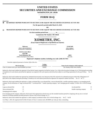 Miniature Xometry Rapport trimestriel 2023-q1
