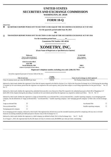Miniature Xometry Rapport trimestriel 2023-q2