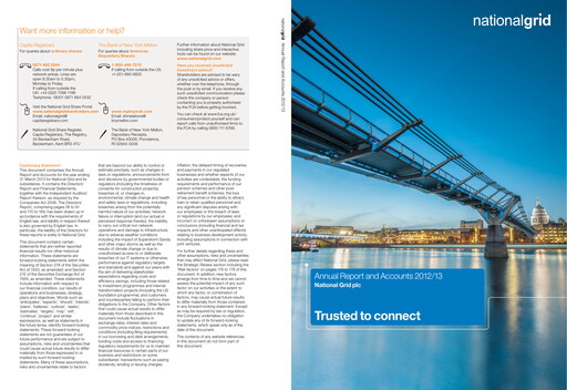 Thumbnail National Grid Annual Report 2012-2013