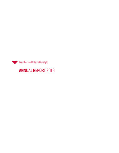 Thumbnail Weatherford International Annual Report 2016