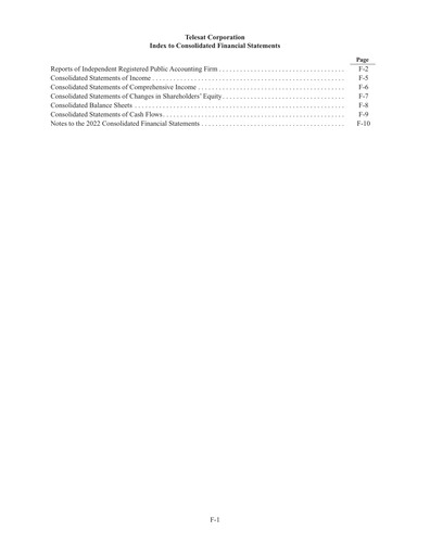 Vorschaubild Telesat Finanzmitteilung 2022